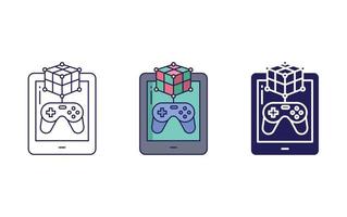 Tablet game vector icon