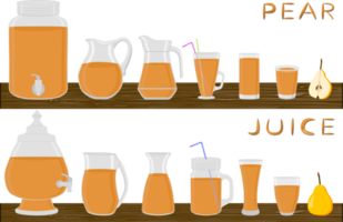 Big kit different types glassware with juice png