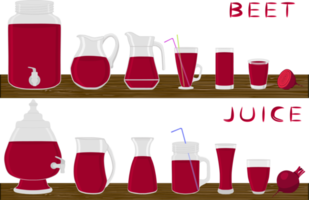 Big kit different types glassware with juice png