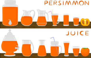 Big kit different types glassware with juice png