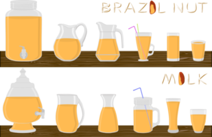 grande kit diferente tipos artigos de vidro com suco png