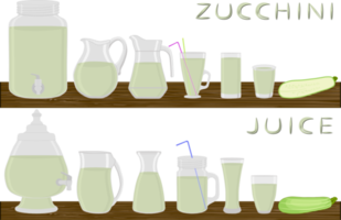 Big kit different types glassware with juice png