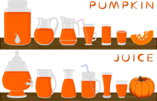 Big kit different types glassware with juice png