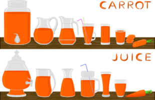 Big kit different types glassware with juice png