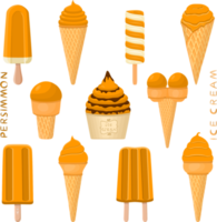 Big set various sweet tasty natural ice cream png