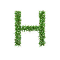 Green grass upper letter, 3d illustration png