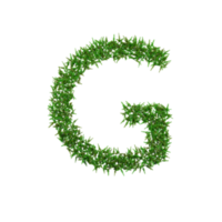 verde erba superiore lettera, 3d illustrazione png
