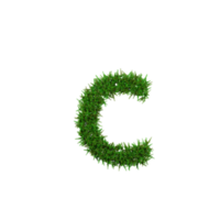 Green grass lower letters. 3d illustration png