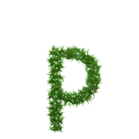 Green grass lower letters. 3d illustration png