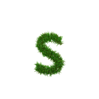 Green grass lower letters. 3d illustration png