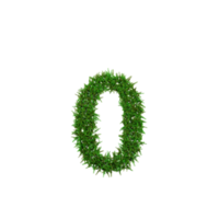 Green grass number and symbol, 3d illustration png