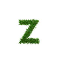 Green grass lower letters. 3d illustration png