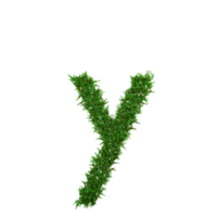 Green grass lower letters. 3d illustration png