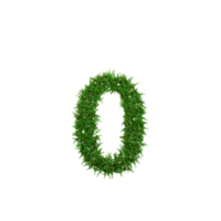 Green grass number and symbol, 3d illustration png