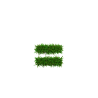 Green grass number and symbol, 3d illustration png