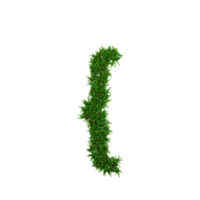 groen gras aantal en symbool, 3d illustratie png