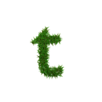 Green grass lower letters. 3d illustration png