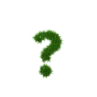 Green grass number and symbol, 3d illustration png