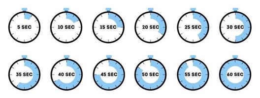 Set of analog clock icon vector