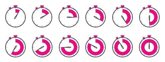 Set of clock, timer icon vector