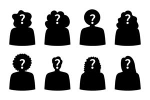 Guess who unknown person silhouette icon vector, anonymous mysterious user profile vector