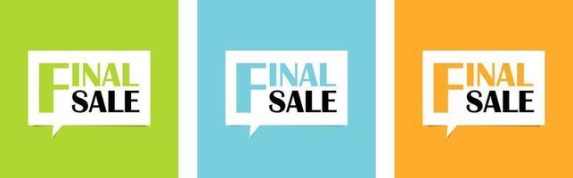 Final sale set of colourfull posters vector