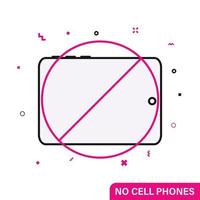 National Day of Unplugging. Stop used devices. Line flat symbol vector