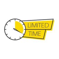 Limited time label with clock vector