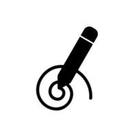 Create icon with pencil or pen to draw spiral line designs vector