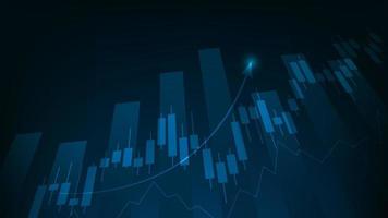 Financial business statistics with bar graph and candlestick chart show stock market price vector