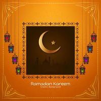 Beautiful Ramadan Kareem Islamic festival greeting arabic background vector