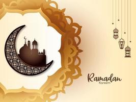 Ramadan Kareem Islamic festival celebration greeting card vector