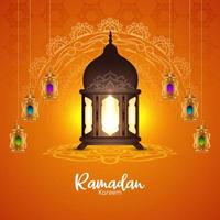 Ramadan Kareem Islamic festival celebration greeting card vector