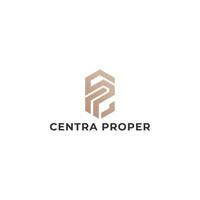 Abstract initial letter CP or PC logo on gold color isolated on white background applied for property management company logo also suitable for the brands or companies have initial name PC or CP. vector