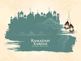 Religious Ramadan Kareem Islamic festival artistic background vector