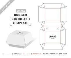 Small burger box die cut template vector