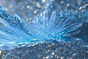 Blue crystal mineral stone. Gems. Mineral crystals in the natural environment. Texture of precious natural stones. photo