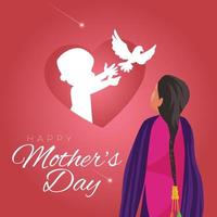 Banner design of happy mother's day  cartoon style template vector