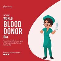 Banner design of world blood donor day template vector