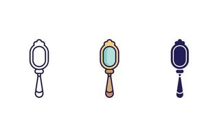 Hand mirror vector icon