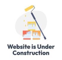 Website under reconstruction vector empty state illustration. Editable 404 not found page for UX, UI design. Flat objects on cartoon background. Colorful error flash message