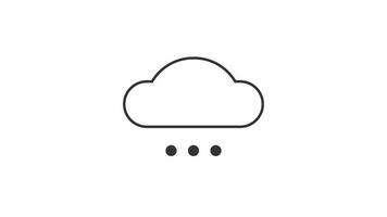 Animated blank rain cloud loader. Computing service. Simple black and white loading icon. 4K video footage with alpha channel transparency. Wait-animation progress indicator for web UI design