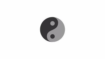 Animated yin yang symbol loader. Opposite energies. Simple black and white loading icon. 4K video footage with alpha channel transparency. Wait-animation progress indicator for web UI design