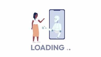 Animated AI assistant loader. Administrative service. Flash message 4K video footage. Color isolated loading wait-animation indicator with alpha channel transparency for web design, social media