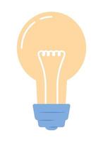 Incandescent light bulb semi flat color vector object. Energy efficient. Editable icon. Full sized element on white. Simple cartoon style spot illustration for web graphic design and animation