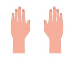 Beautiful soft hands with healthy nails semi flat color vector icon. Editable full sized human body parts on white. Simple cartoon style spot illustration for web graphic design and animation