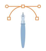 Vector graphics course semi flat color vector icon. Digital designing classes. Editable object. Full sized element on white. Simple cartoon style spot illustration for web graphic design and animation