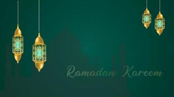 Ramadan background motion graphics with mosque and lantern elements video