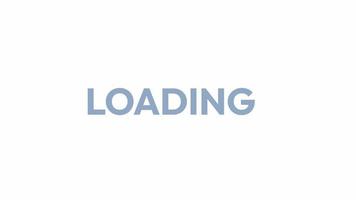 Animated simple blue letters loader. Initializing process screen. 4K video footage with alpha channel transparency. Download, upload progress. Color cartoon style loading animation for web design