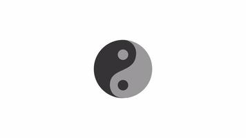 Animated spinning yin yang loader. Energies balance. Simple black and white loading icon. 4K video footage with alpha channel transparency. Wait-animation progress indicator for web UI design